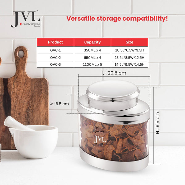 Oval Canister Combo Set of 4