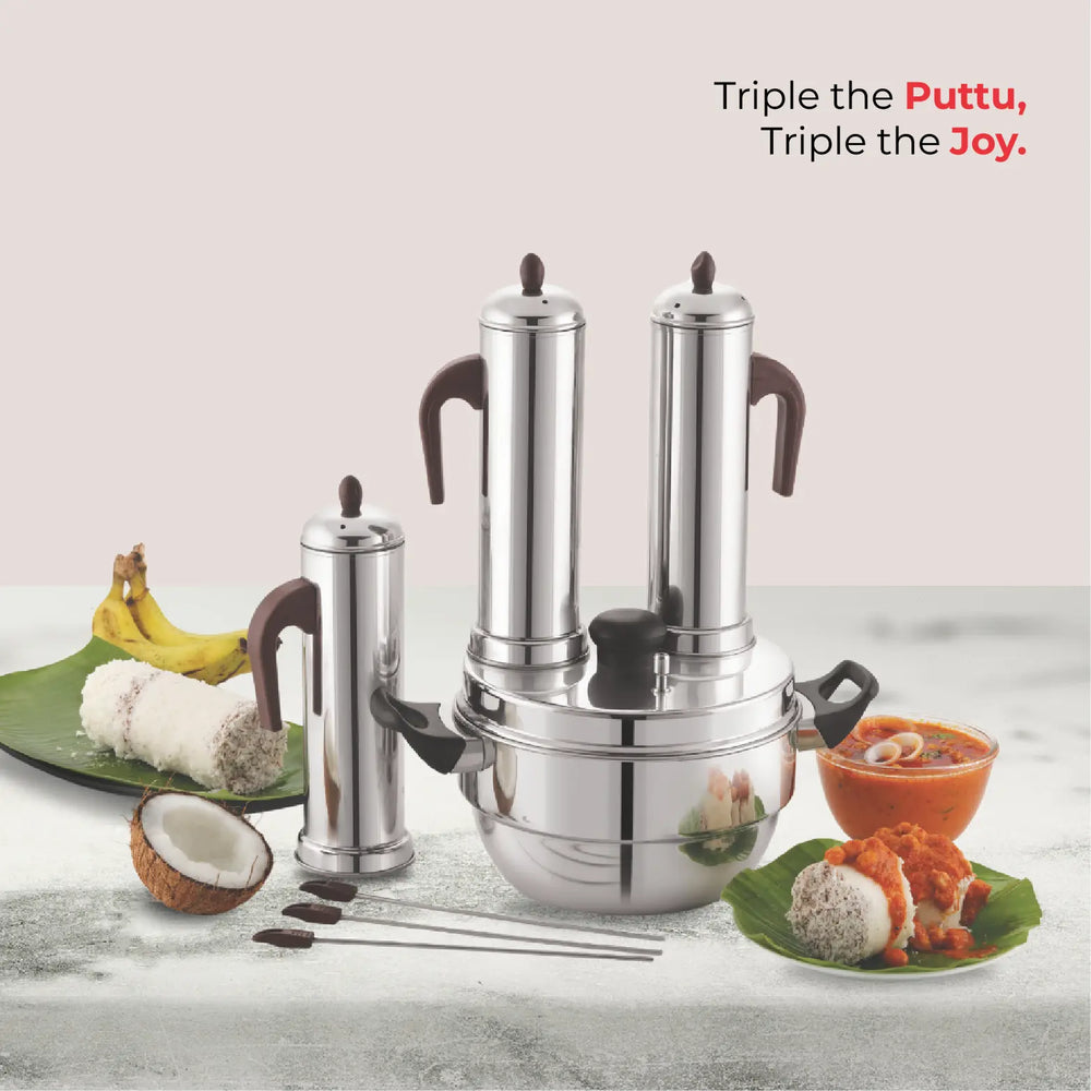 3 Puttu Maker with Tri-Ply Base