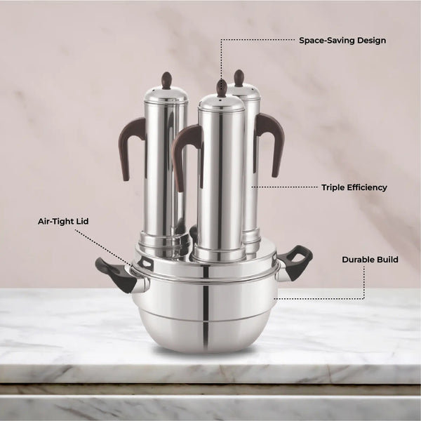 3 Puttu Maker with Tri-Ply Base