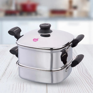 Multi Purpose Big Square Steamer with Tri-Ply Base