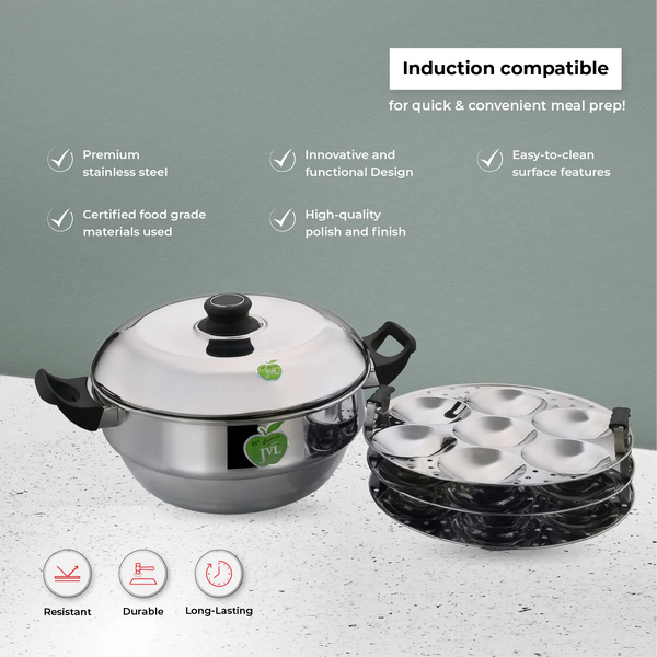 3 in 1 Classic Idly Pot with Tri-Ply Base