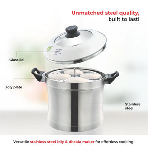 Designer Idly & Dhokla Maker with Plain Steel Lid Only