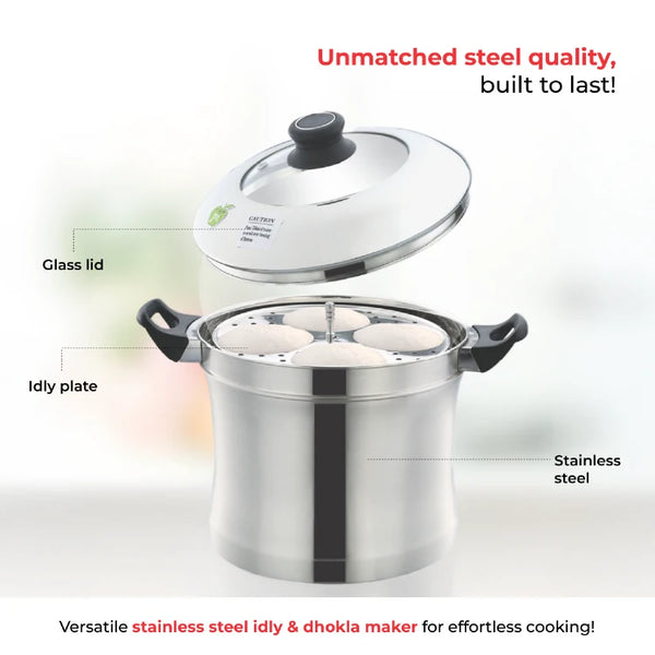 Designer Idly & Dhokla Maker with Plain Steel Lid Only