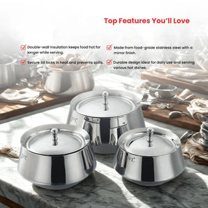 Double Wall Serving Bowl (Mirror Finish)