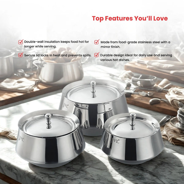 Double Wall Serving Bowl (Mirror Finish)