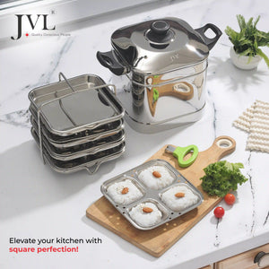 Square Idly & Dhokla Maker with Tri-Ply Base