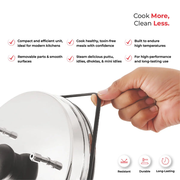 Multi Purpose Puttu Maker with Tri-Ply Base