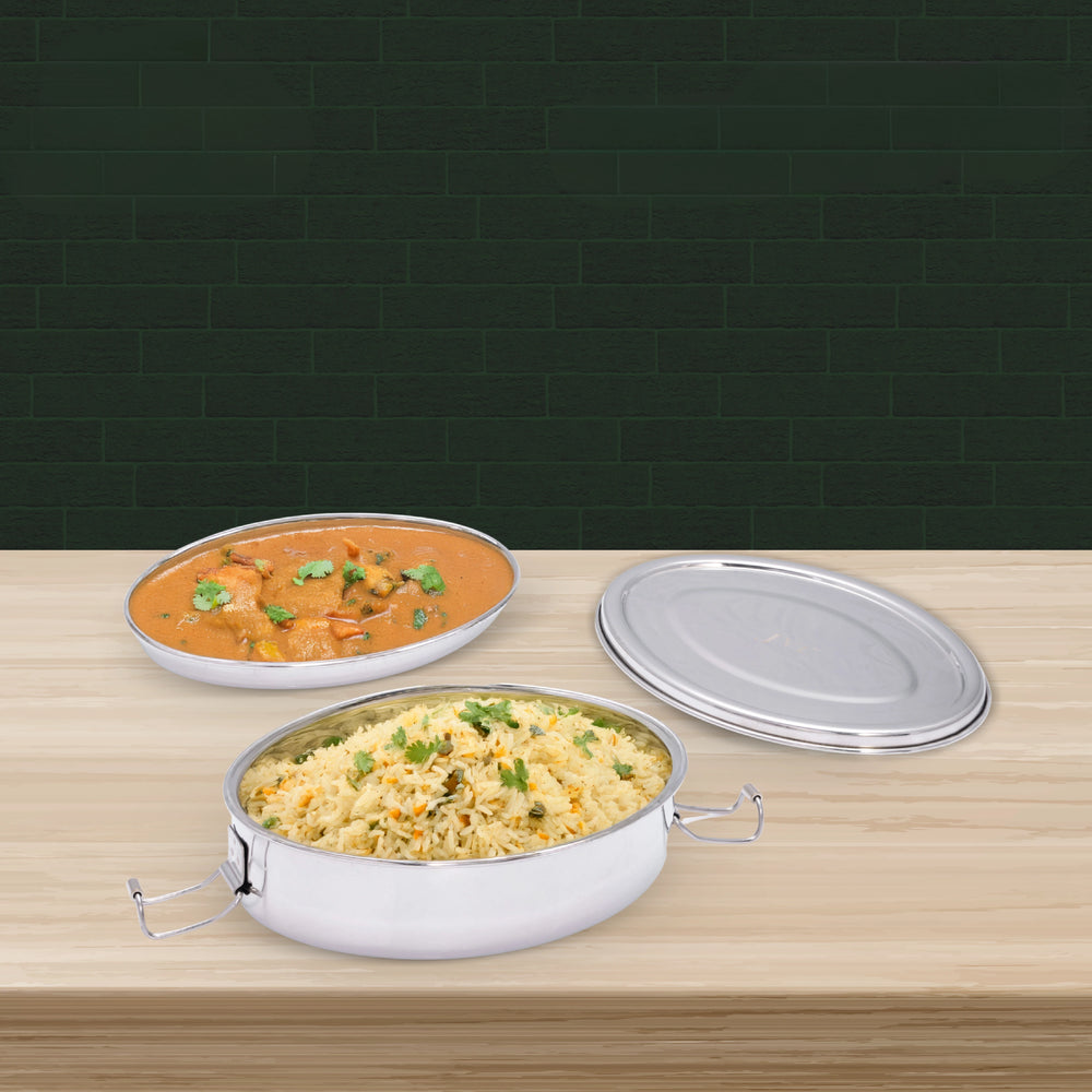 Oval Lunch Box (With Steel Plate)