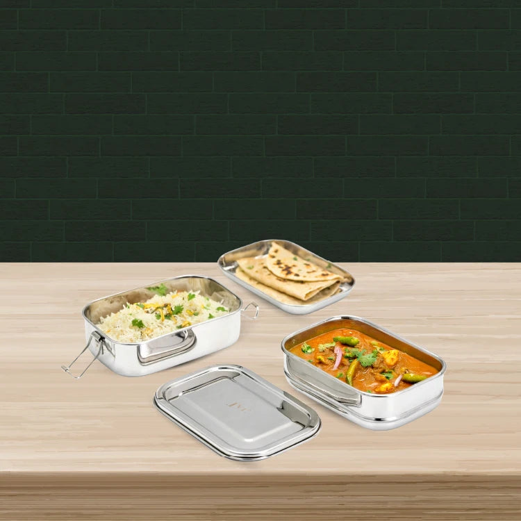 Rectangular Lunch Box (With Steel Plate)