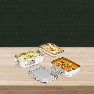 Rectangular Lunch Box (With Steel Plate)