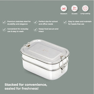 Rectangular Lunch Box (With Steel Plate)