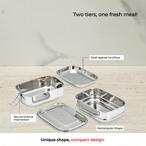 Rectangular Lunch Box (With Steel Plate)