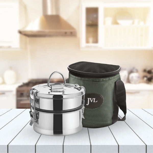 Round Leak Proof Lunch Box (Two Tier)