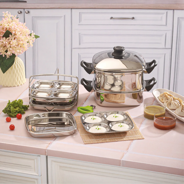 Multi Purpose Small Square Steamer with Tri-Ply Base