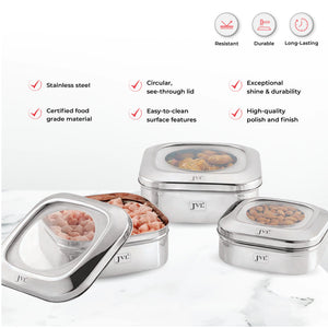 Square Costa Tin - See Through Clear Lid