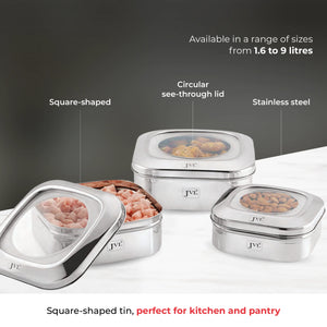 Square Costa Tin - See Through Clear Lid