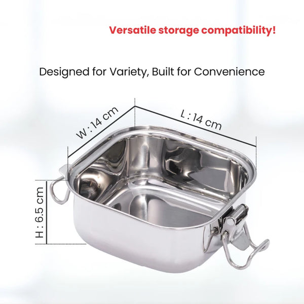 Square Leak Proof Lunch Box  (Single tier)