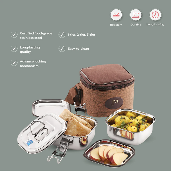 Square Leak Proof Luch Box (Two Tier)