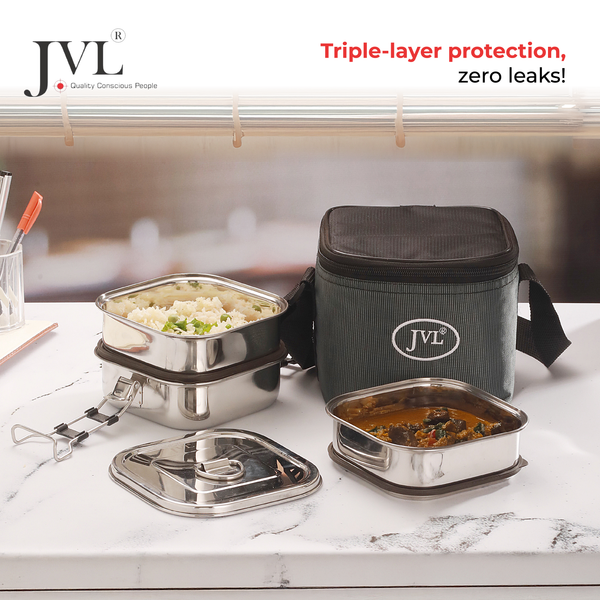Square Leak Proof Lunch Box ( 3 Tier )