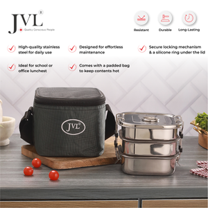 Square Leak Proof Lunch Box ( 3 Tier )