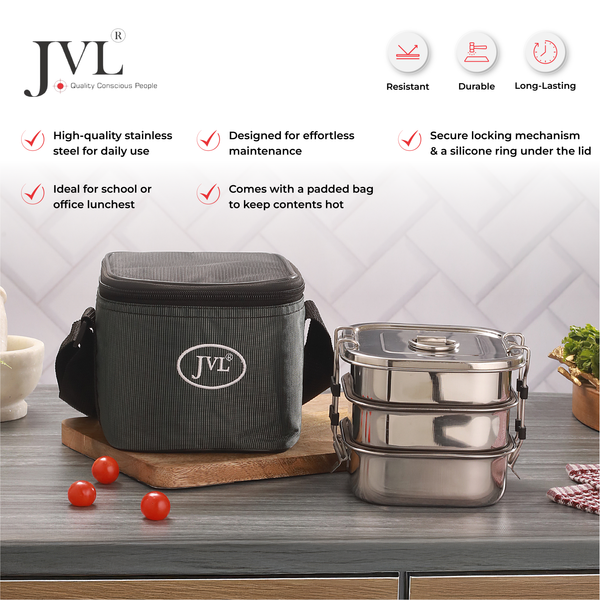 Square Leak Proof Lunch Box ( 3 Tier )