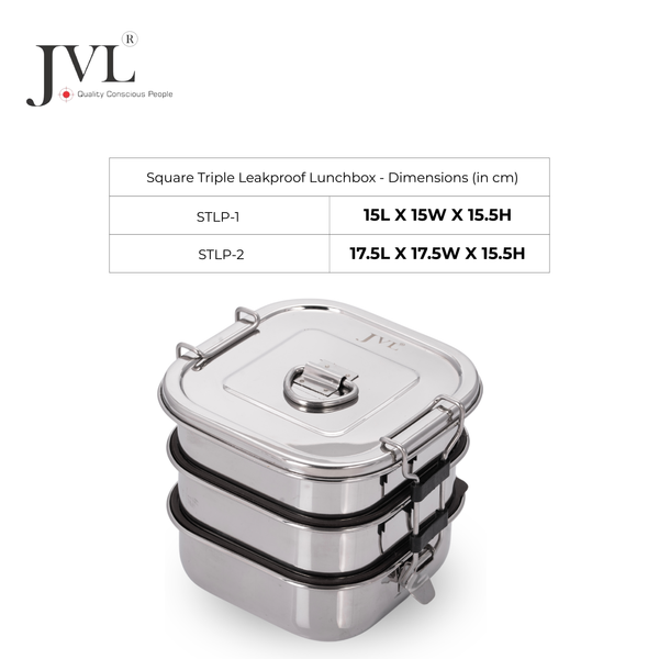 Square Leak Proof Lunch Box ( 3 Tier )