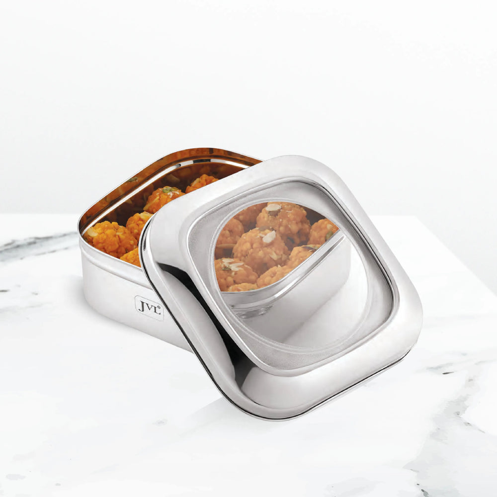 Square Costa Tin - See Through Clear Lid