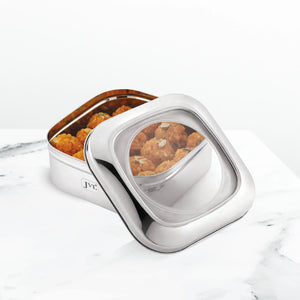 Square Costa Tin - See Through Clear Lid