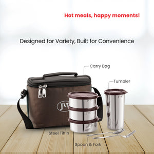 #3containers(300ml),1tumbler(500ml),1bag,1spoon,1fork