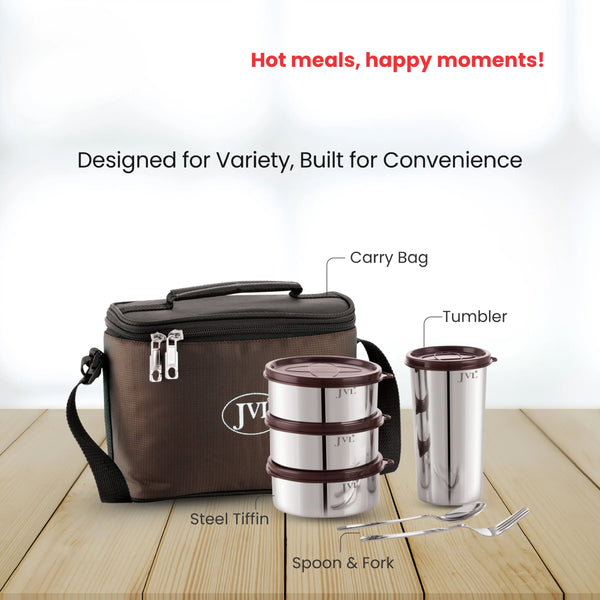 #3containers(300ml),1tumbler(500ml),1bag,1spoon,1fork