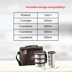 #3containers(300ml),1tumbler(500ml),1bag,1spoon,1fork