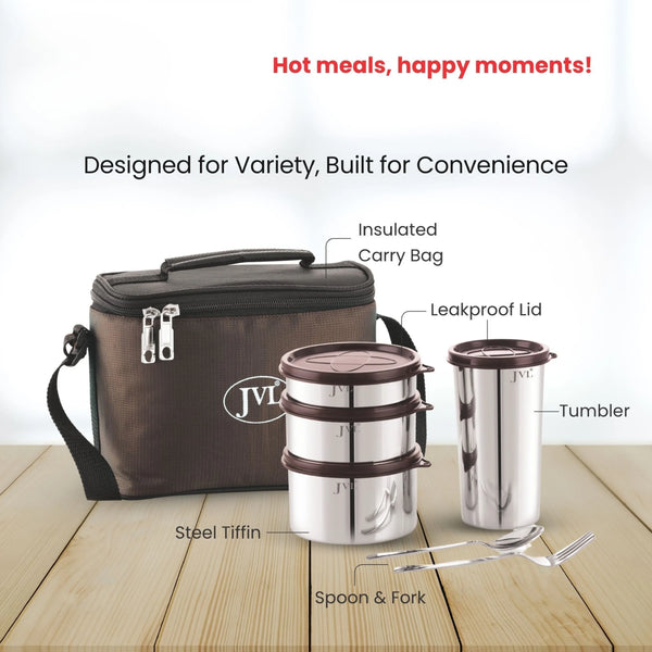 #3containers(1*200ml,1*300ml,1*450ml),1tumbler(500ml),1bag,1spoon,1fork