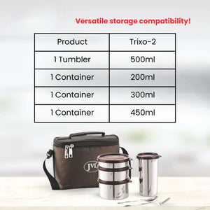 #3containers(1*200ml,1*300ml,1*450ml),1tumbler(500ml),1bag,1spoon,1fork