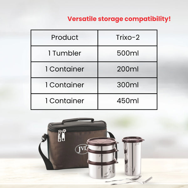 #3containers(1*200ml,1*300ml,1*450ml),1tumbler(500ml),1bag,1spoon,1fork