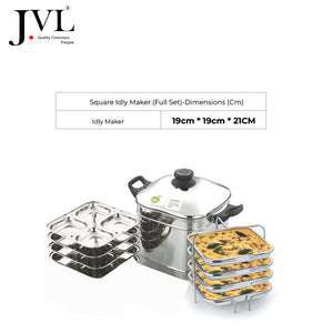 Square Idly & Dhokla Maker with Tri-Ply Base