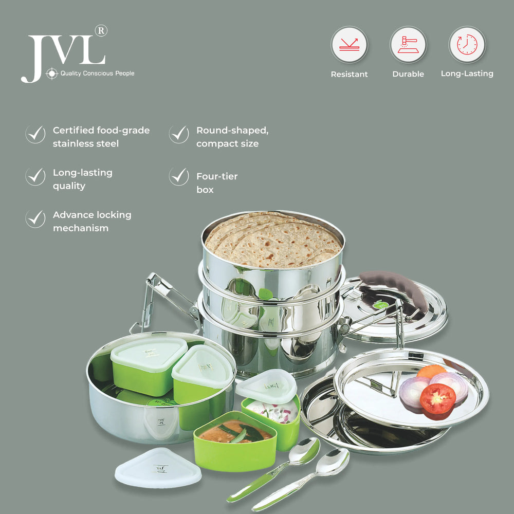 Round Travelling Set With Bag (4 Tier)