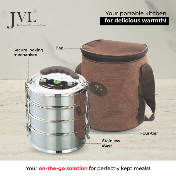 Round Travelling Set With Bag (4 Tier)
