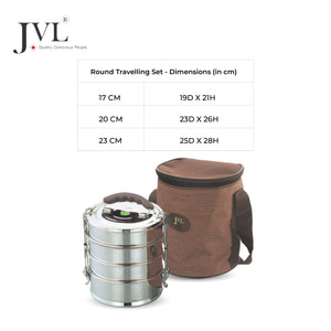 Round Travelling Set With Bag (4 Tier)