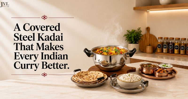 A Covered Steel Kadai That Makes Every Indian Curry Better