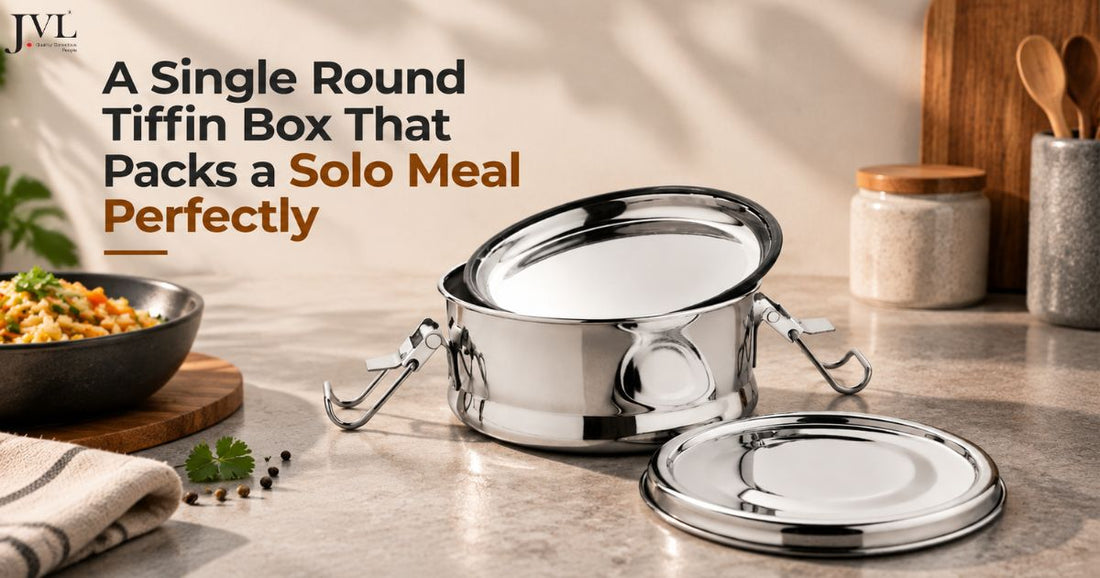 A Single Round Tiffin Box That Packs a Solo Meal Perfectly