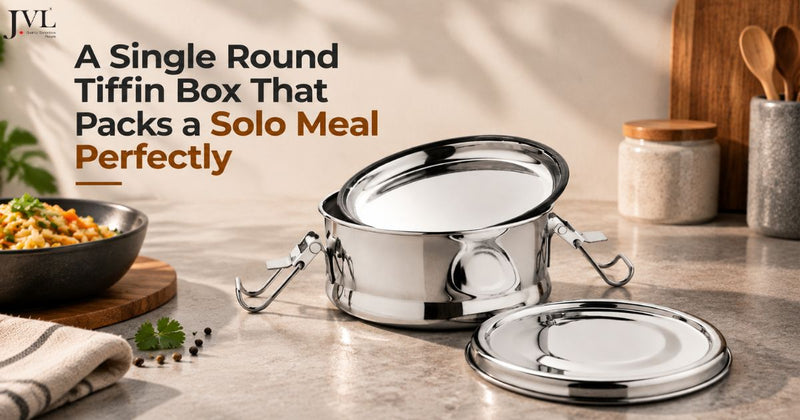 A Single Round Tiffin Box That Packs a Solo Meal Perfectly
