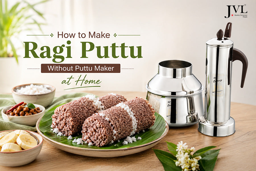 How to Make Ragi Puttu Without Puttu Maker at Home