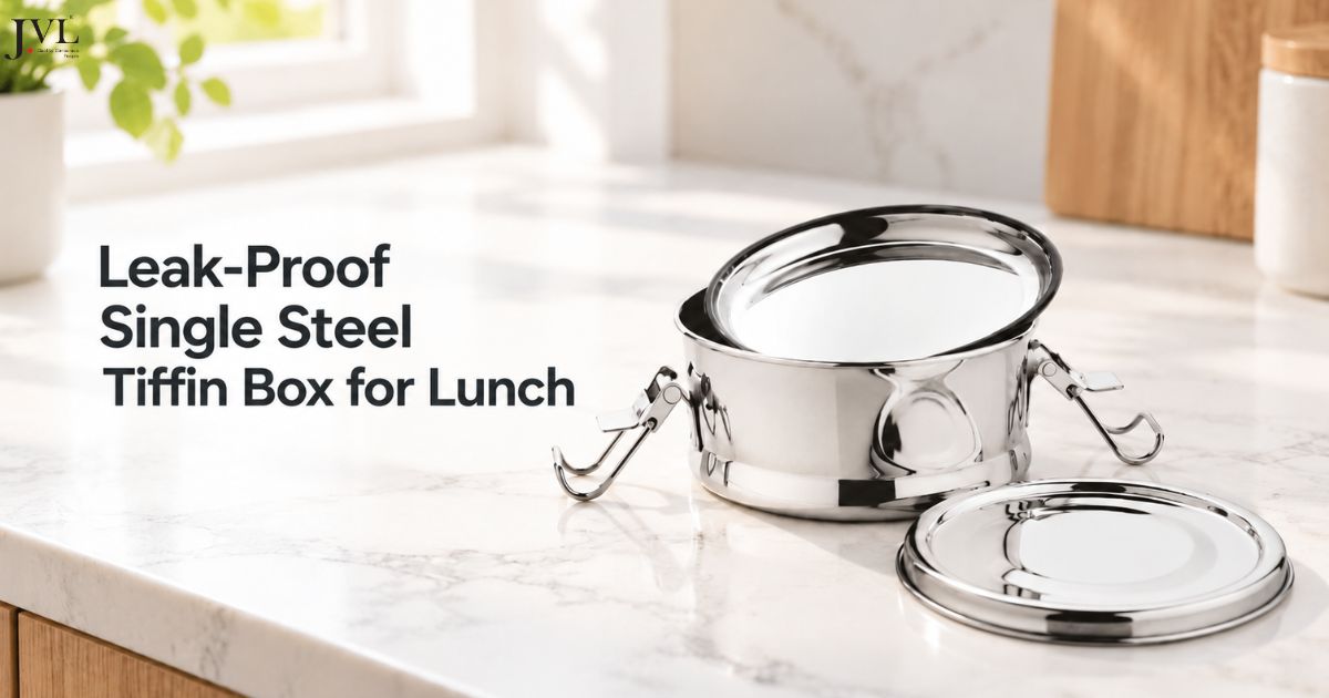 Leak-Proof Single Steel Tiffin Box for Lunch