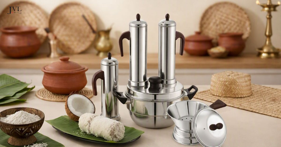 Puttu Steamer in Stainless Steel for Authentic Soft Kerala Puttu