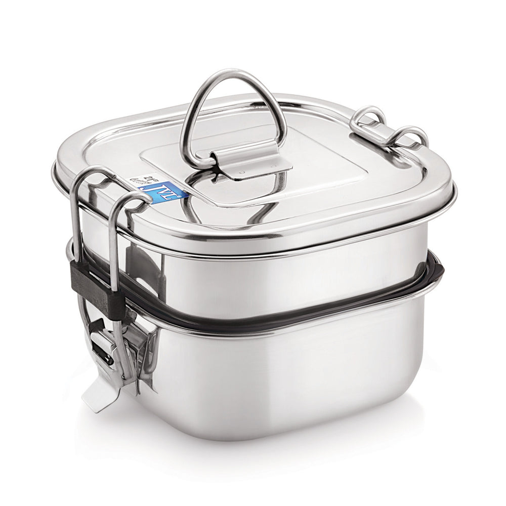 Customisable Name Square Leak Proof Lunch Box (Two Tier)
