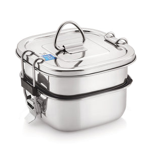 Customisable Name Square Leak Proof Lunch Box (Two Tier)