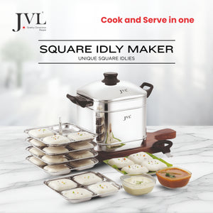 Square Idly Maker with Triply Base (Only Idly Plates)