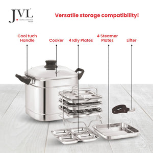 Square Idly & Dhokla Maker with Triply Base