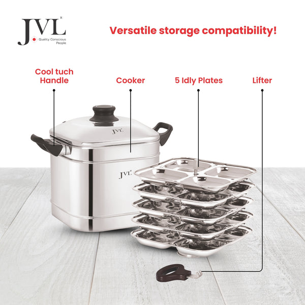 Square Idly Maker with Triply Base (Only Idly Plates)