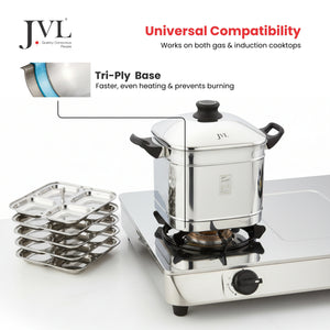 Square Idly Maker with Triply Base (Only Idly Plates)